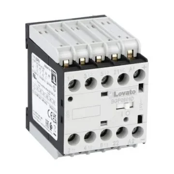 Lovato BGP09 Contactor, 24 V Coil, 3-Pole, 9 A, 5 kW, 1NC, 690 V - 11BGP0901D024 product image