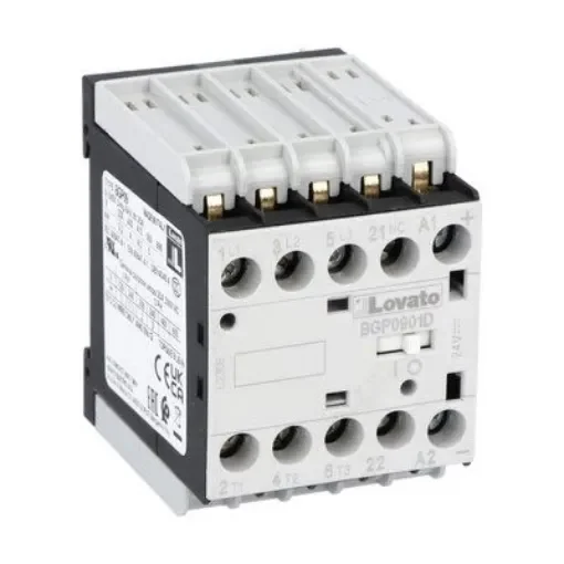 Lovato BGP09 Contactor, 60 V dc Coil, 3-Pole, 9 A, 22 kW, 1NC, 690 V - 11BGP0901D060 product image