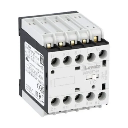 Lovato BGP09 Contactor, 120 V ac Coil, 4-Pole, 4 A, 22 kW, 690 V - 11BGP09T4A12060 product image