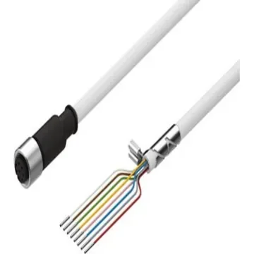 Straight Female 8 way M12 to Straight 8 way Unterminated Cable, 1.5m - NEBM-M12G8-E-1.5-LE8 product image