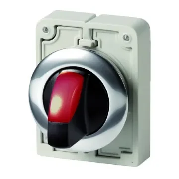 Eaton Toggle Selector Switch - 30mm Cutout Diameter, Illuminated 3 Positions - 187117 M30C-FWLK3-R product image