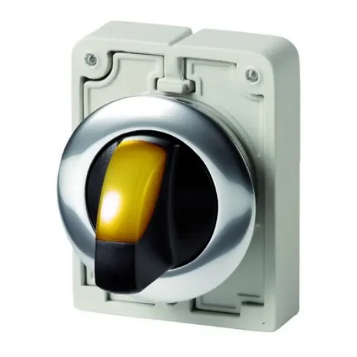 Eaton Toggle Selector Switch - 30mm Cutout Diameter, Illuminated 2 Positions - 187129 M30C-FWLK-Y product image