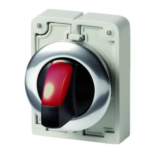 Eaton Toggle Selector Switch - 30mm Cutout Diameter, Illuminated 3 Positions - 187133 M30C-FWRLK3-R product image
