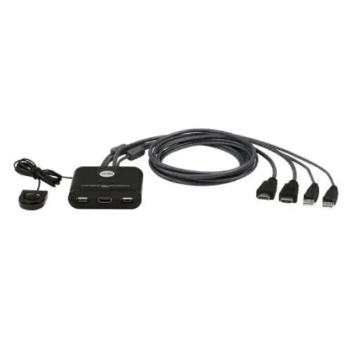 Aten 2 Port USB HDMI KVM Switch, HDMI 1920 x 1080 Maximum Resolution - CS22HF product image