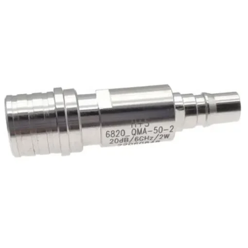 Huber+Suhner RF Attenuator Straight Coaxial Connector QMA Plug to QMA Jack 6dB, Operating Frequency 6GHz - 85177167 product image