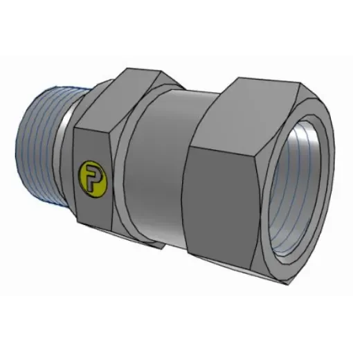 Parker Hydraulic Male Stud M22 Male to UNF 7/8-14 Female, 10M22F682EDMXS product image