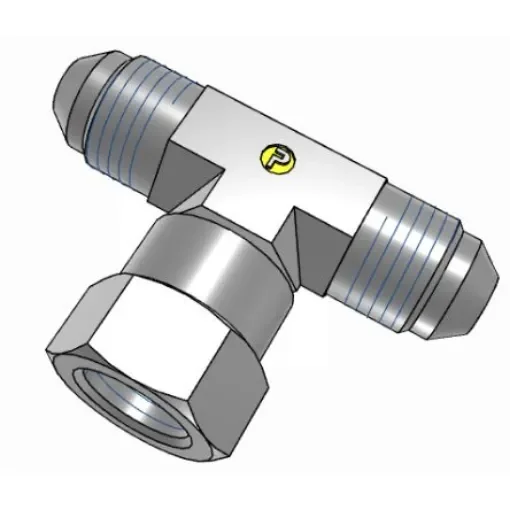 Parker Hydraulic Swivel Nut Tee UNF 1/2-20 Male to UNF 1/2-20 Female, 5S6MXS product image