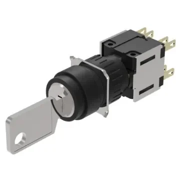 EAO IP65 Key Switch, 2 NC / 2 NO, 5A 3-Way - 51-378.F22D product image