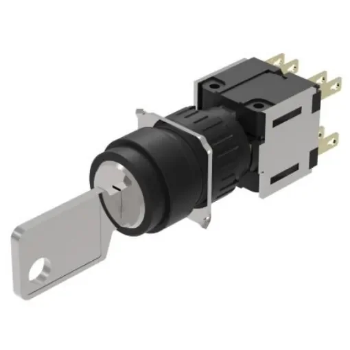 EAO IP65 Key Switch, 2 NC / 2 NO, 5A 3-Way - 51-378.F22D product image