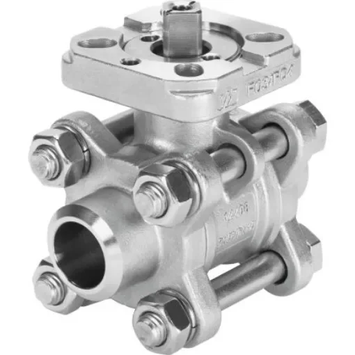 Festo Stainless Steel 2 Way, Ball Valve, Threaded, 40mm, 63bar Operating Pressure - VZBA-11/2"-WW-63-T-22-F0507-V4V4T product image