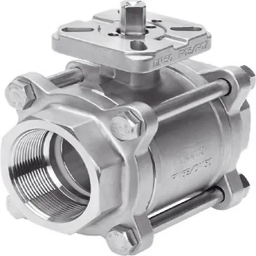 Festo Stainless Steel 2 Way, Ball Valve, Threaded 21/2in, 65mm, 63bar Operating Pressure - VZBA-21/2"-GG-63-T-22-F0710-V4V4T product image