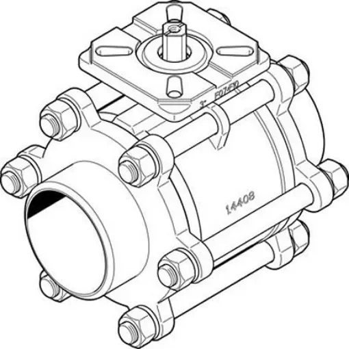 Festo Stainless Steel 2 Way, Ball Valve, Threaded, 80mm, 63bar Operating Pressure - VZBA-3"-WW-63-T-22-F0710-V4V4T product image