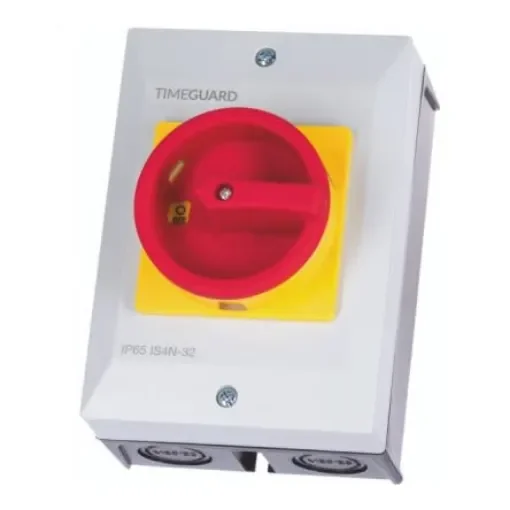Timeguard 4 Pole Surface Mount Isolator Switch - 32A Maximum Current, IP65 - IS4N-32 product image