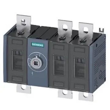 Siemens 3 Pole Fixed Switch Disconnector - 500A Maximum Current, 250kW Power Rating, IP00, IP20 - 3KD4430-0PE20-0 product image
