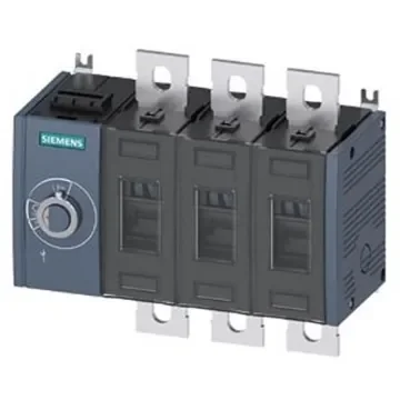 Siemens 3 Pole Fixed Switch Disconnector - 500A Maximum Current, 250kW Power Rating, IP00, IP20 - 3KD4434-0PE10-0 product image