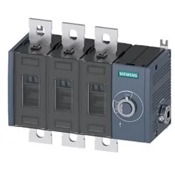 Siemens 3 Pole Fixed Switch Disconnector - 500A Maximum Current, 250kW Power Rating, IP00, IP20 - 3KD4434-0PE40-0 product image