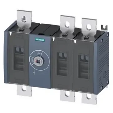 Siemens 3 Pole Fixed Switch Disconnector - 1000A Maximum Current, 710kW Power Rating, IP00, IP20 - 3KD5030-0QE20-0 product image