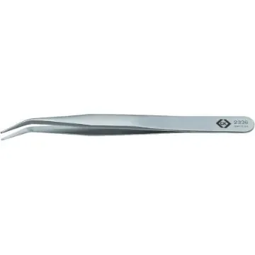 CK 120 mm, Stainless Steel, Angle, ESD Tweezer - T2336 product image
