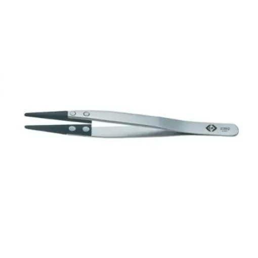 CK 130 mm, Stainless Steel, Rounded, ESD Tweezer - T2392 product image