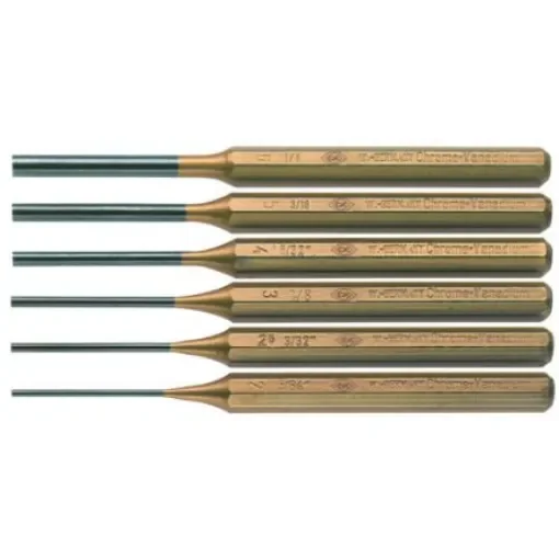 CK 6-Piece Punch Set, Parallel Pin Punch, 2.5 mm, 2 mm, 3 mm, 4 mm, 5 mm, 6 mm Shank, 75 mm Overall - T3328S product image