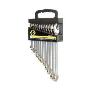 CK T4343M Series 12-Piece Combination Spanner Set, 8, 9, 10, 11, 12, 13, 14, 15, 17, 19, 21, 22, Chrome Vandium Steel - T4343M/12ST product image