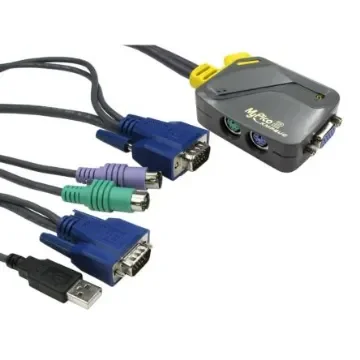 Rextron 2 Port Dual Monitor PS/2 SVGA KVM Switch, 1920 x 1440 Maximum Resolution - KVM-662 product image