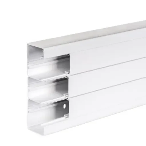 Schneider Electric OptiLine 45 White Cable Trunking - Fixed Slot, W55 mm x D185mm, L2m, PVC - ISM10500P product image
