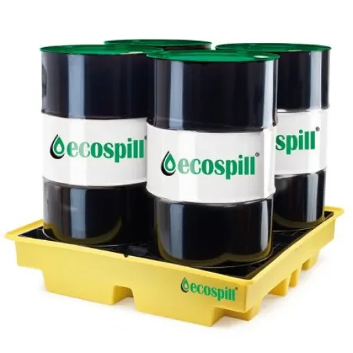 Ecospill Ltd Polyethylene 4 Drum Spill Pallet for Industrial Storage, 230L Capacity - P3201312 product image