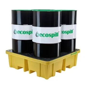 Ecospill Ltd Polyethylene 4 Drum Spill Pallet for Chemical, 250L Capacity - P3201315 product image