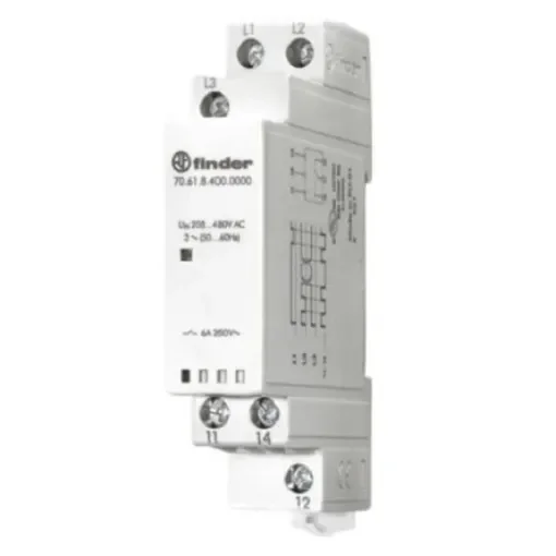 Finder Voltage NFC Monitoring Relay, Three Phase, SPDT, DIN Rail - 70.61.8.400.P000 product image