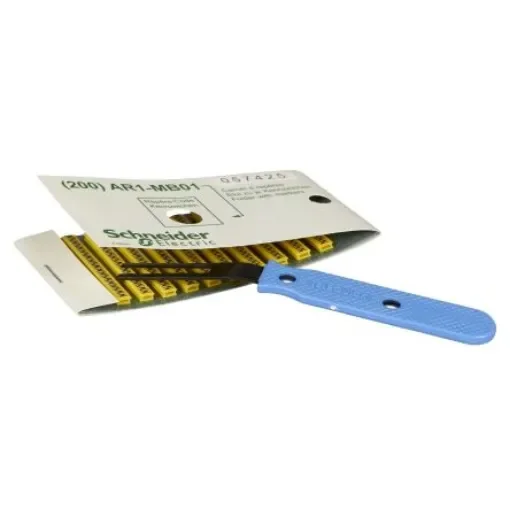 Schneider Electric AR1M Clip On Cable Markers, Yellow, Pre-printed "N", for Cable, AR1MB01 product image