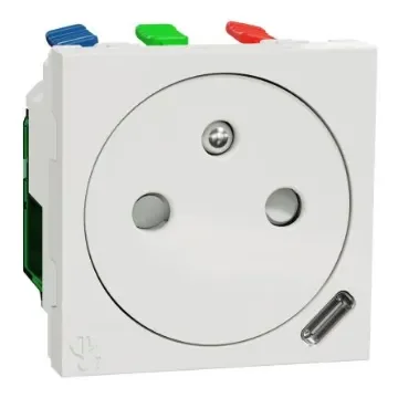 Schneider Electric White 2 Gang Electrical Socket, 2P + E Poles, 10A, USB Type-C - NU301518 product image