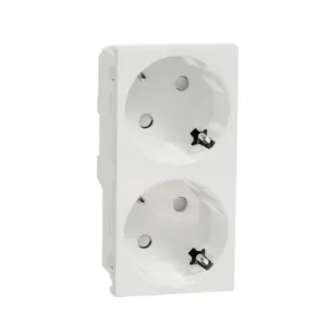 Schneider Electric, New Unica IP21D White Flush Mount 2P+E Socket Socket, Rated At 16A, 250 V - NU306718A product image