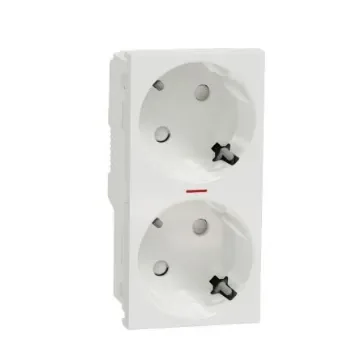 Schneider Electric, New Unica IP21D White Flush Mount 2P+E Socket Socket, Rated At 16A, 250 V - NU306718AS product image