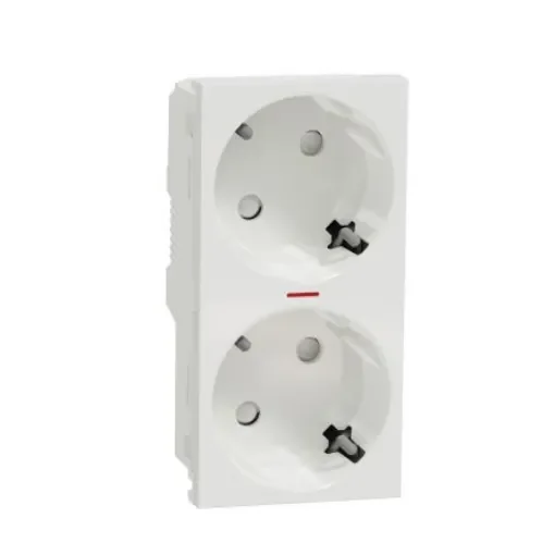 Schneider Electric, New Unica IP21D White Flush Mount 2P+E Socket Socket, Rated At 16A, 250 V - NU306718AS product image