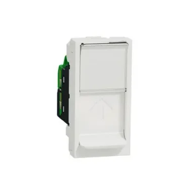 Schneider Electric New Unica Series Female RJ45 Socket, Flush Mount, Cat6, STP Shield 1 Port 8 -Way - NU341618 product image