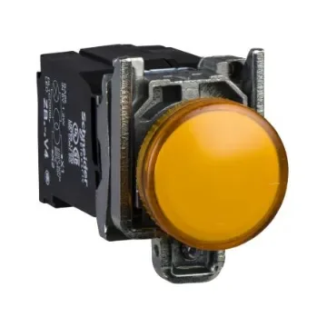 Schneider Electric, XB4, Flush Mount Orange Incandescent Pilot Light, 22mm Cutout, IP66, IP67, IP69(IP69K), Round, 110 - XB4BV35 product image