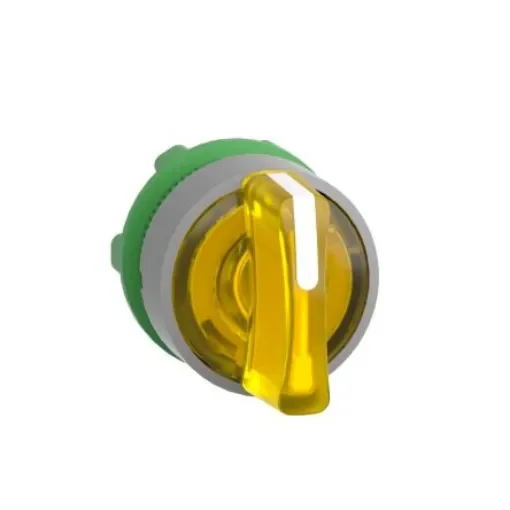 Schneider Electric Harmony XB5 Series 3 Position Selector Switch Head, 22mm Cutout, Yellow Handle - ZB5AK1783C0 product image
