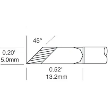 Metcal STTC-1173P 5 mm Knife Soldering Iron Tip for use with Metcal MX-500, MX-5200 and MX-5200 series Soldering System product image