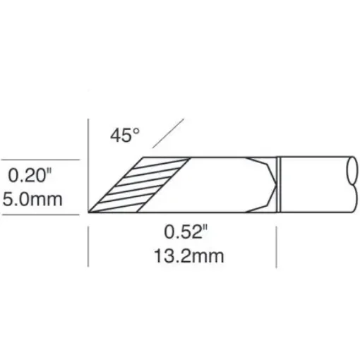 Metcal STTC-1173P 5 mm Knife Soldering Iron Tip for use with Metcal MX-500, MX-5200 and MX-5200 series Soldering System product image