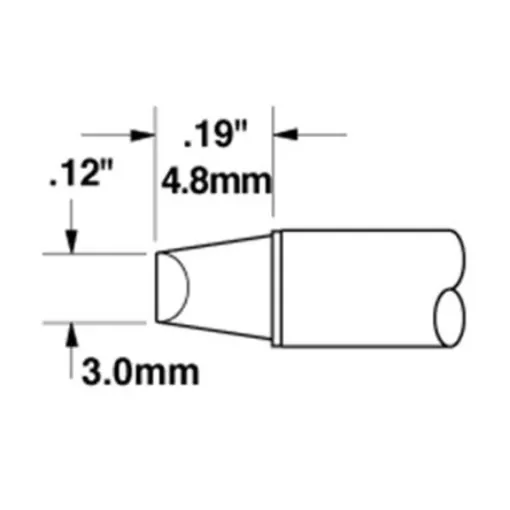 Metcal STTC-813 3 mm Chisel Soldering Iron Tip for use with Metcal MX-500, MX-5200 and MX-5200 series Soldering System product image