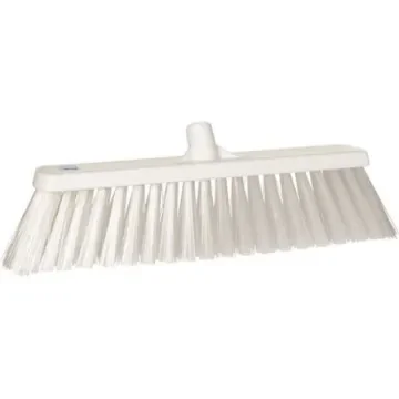 Vikan Broom, White With Polyester, Polypropylene, Stainless Steel Bristles for Food Industry, Wet Floors - 29209 product image