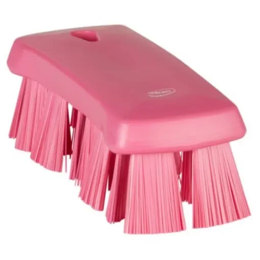 Vikan Hard Bristle Pink Hand Brush, 176mm bristle length, Polyester bristle material - 38911 product image