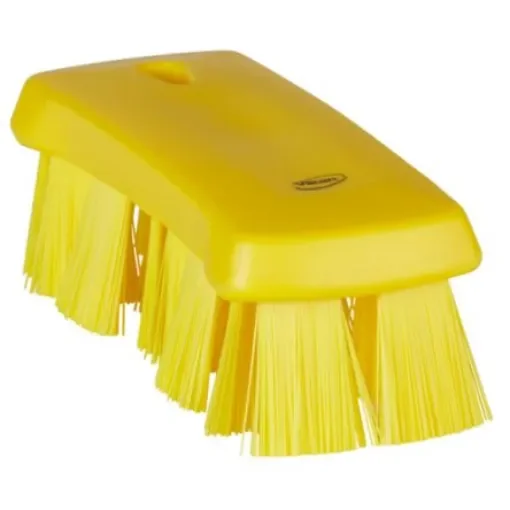 Vikan Hard Bristle Yellow Hand Brush, 176mm bristle length, Polyester bristle material - 38916 product image