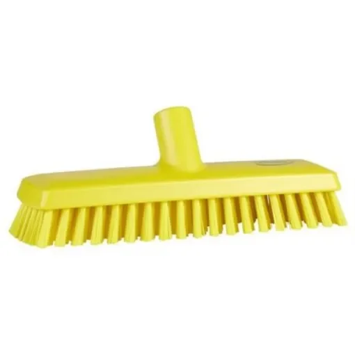 Vikan Medium Bristle Yellow Deck Brush, 32mm bristle length, Polyester, Polypropylene, Stainless Steel bristle material - 70436 product image
