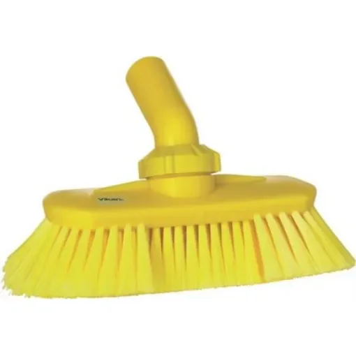Vikan Soft Bristle Yellow Scrubbing Brush, 44mm bristle length, Polyester, Polypropylene, Stainless Steel bristle - 70676 product image