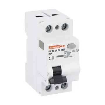 Lovato P1RD MCCB, 25A, 2 Pole, 30mA, Type A, 230V ac - P1RD2P25A030 product image