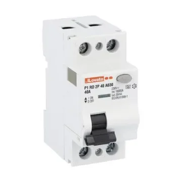 Lovato P1RD MCCB, 40A, 2 Pole, 30mA, Type A, 230V ac - P1RD2P40A030 product image