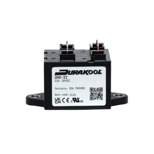 Durakool CHV CHV20 Contactor, 24 V dc Coil, 1-Pole, 20 A, NO, 1.5 kV dc - CHV-22 product image