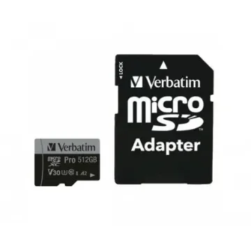 Verbatim 512 GB MicroSDHC, MicroSDXC Micro SD Card, UHS Speed Class 3 - 47046 product image